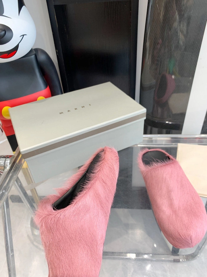 MARNI CALF HAIR SLIPPERS
