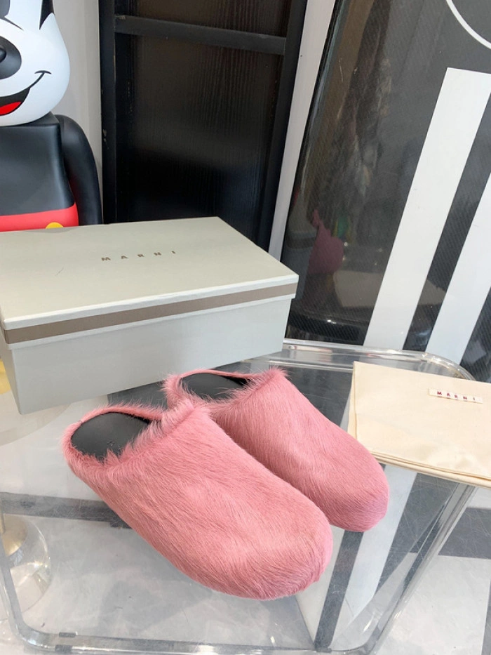 MARNI CALF HAIR SLIPPERS