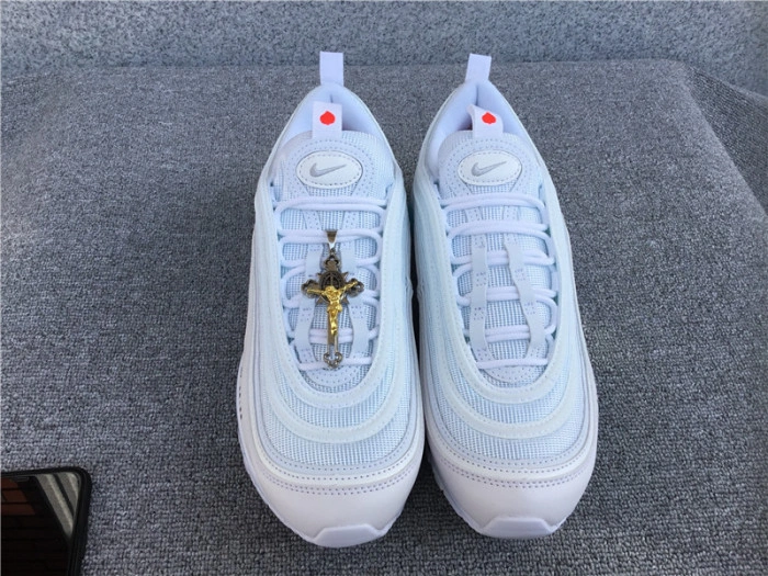 MSCHF x INRI x Nike Air Max 97 'Jesus Shoes' Custom White Blue 921826-101JSUS.