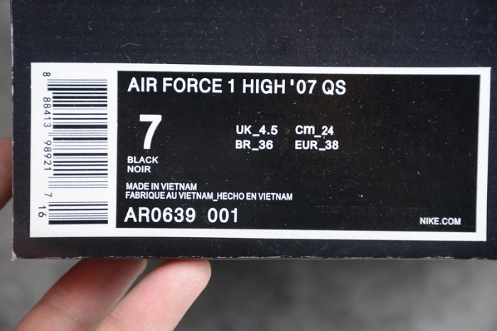 NIKE AIR FORCE 1 LOW STARS BLACK AR0639-001