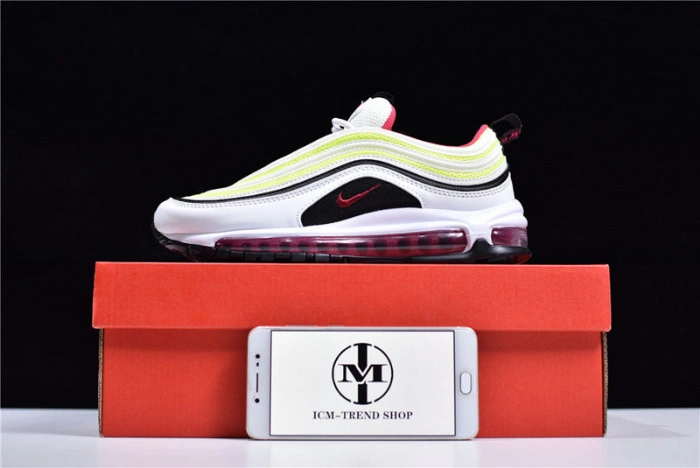 NIKE AIR MAX 97 GS Kie Ney AMAX 97 GS WHITE RUSH PINK BLACK VOLT CJ9978-100
