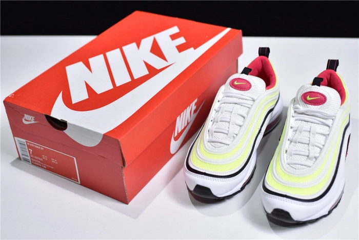 NIKE AIR MAX 97 GS Kie Ney AMAX 97 GS WHITE RUSH PINK BLACK VOLT CJ9978-100