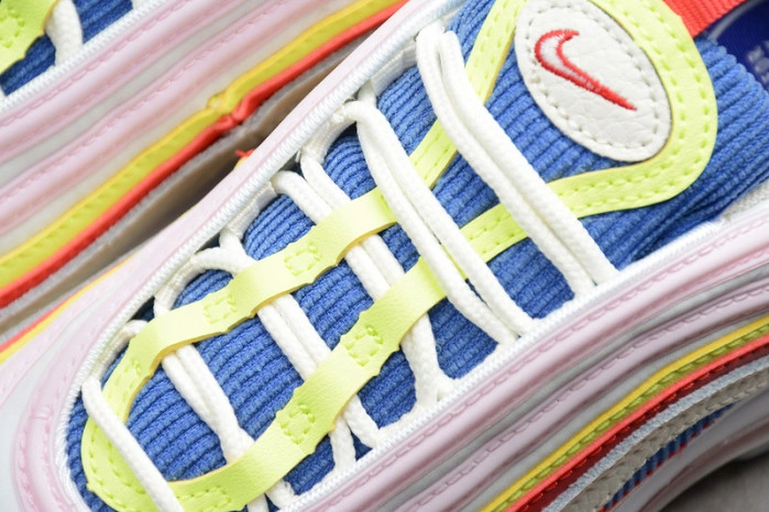 NIKE AIR MAX 97 SE “CORDUROY” SAIL VOLT GLOW ARCTIC PINK WOMENS AQ4137-101
