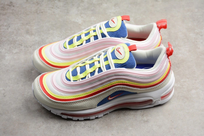 NIKE AIR MAX 97 SE “CORDUROY” SAIL VOLT GLOW ARCTIC PINK WOMENS AQ4137-101