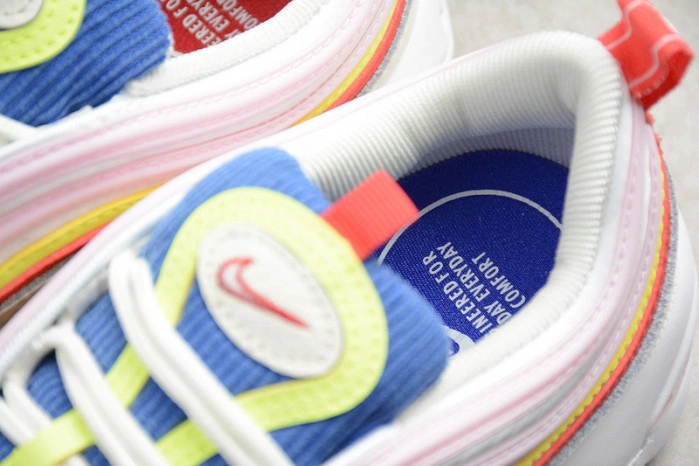 NIKE AIR MAX 97 SE “CORDUROY” SAIL VOLT GLOW ARCTIC PINK WOMENS AQ4137-101