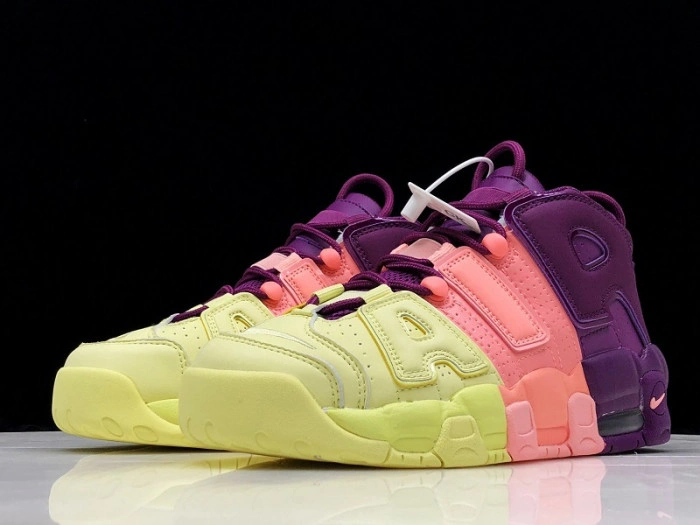 NIKE WMNS AIR MORE UPTEMPO CITRON PINK BRIGHT PURPLE-NIGHT GRAPE STYLE AV8237-800