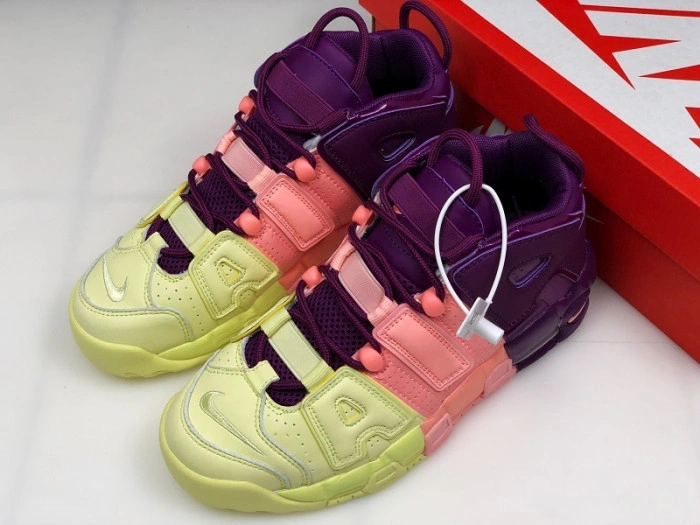 NIKE WMNS AIR MORE UPTEMPO CITRON PINK BRIGHT PURPLE-NIGHT GRAPE STYLE AV8237-800