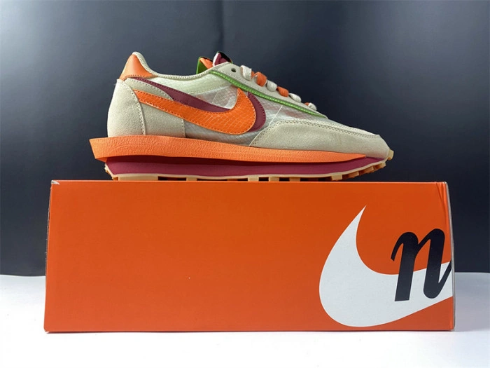 Nike LD Waffle sacai CLOT Kiss of Death Net Orange Blaze  DH1347-100