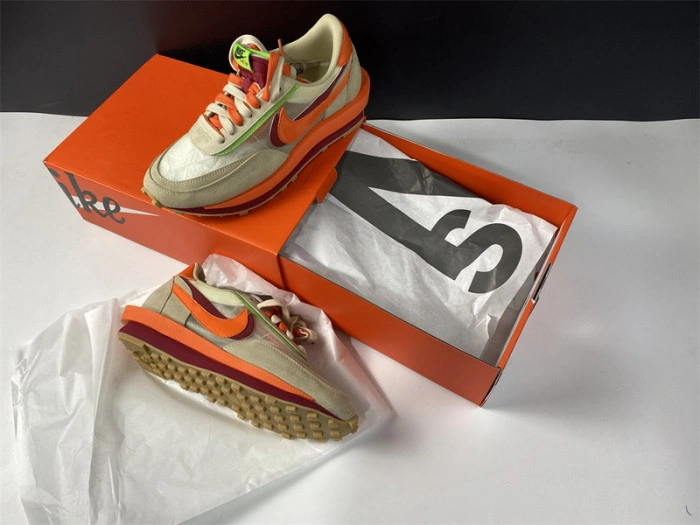 Nike LD Waffle sacai CLOT Kiss of Death Net Orange Blaze  DH1347-100