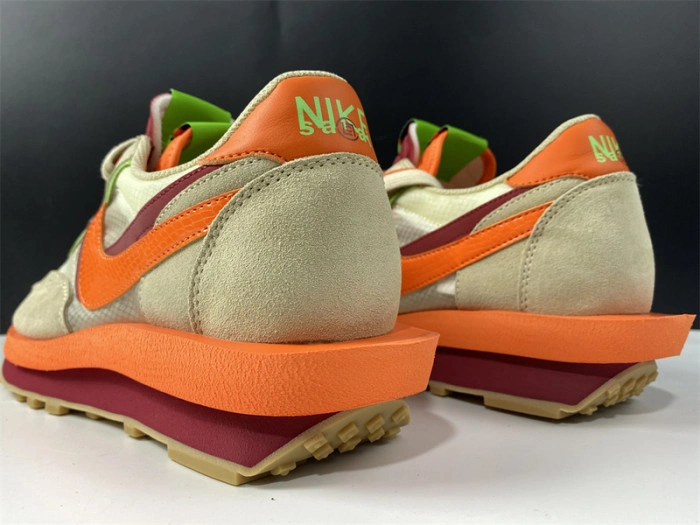 Nike LD Waffle sacai CLOT Kiss of Death Net Orange Blaze  DH1347-100