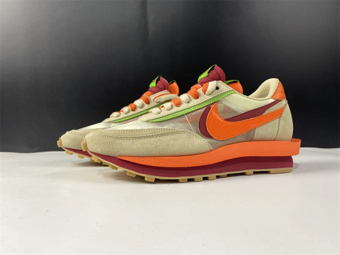 Nike LD Waffle sacai CLOT Kiss of Death Net Orange Blaze  DH1347-100