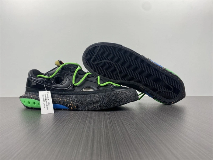 O-W x Nike Blazer Low Black Electro Green DH7863-001