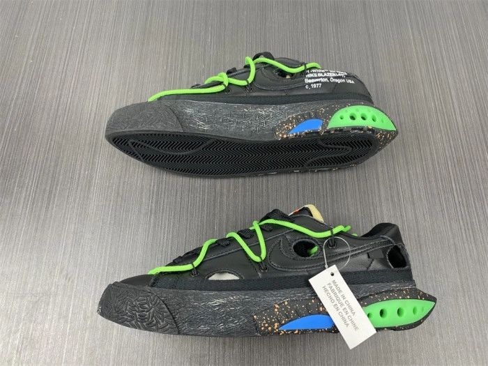O-W x Nike Blazer Low Black Electro Green DH7863-001