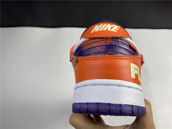 O-W x Nike SB Dunk Low Orange Perple White  CT0856-801