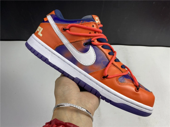 O-W x Nike SB Dunk Low Orange Perple White  CT0856-801