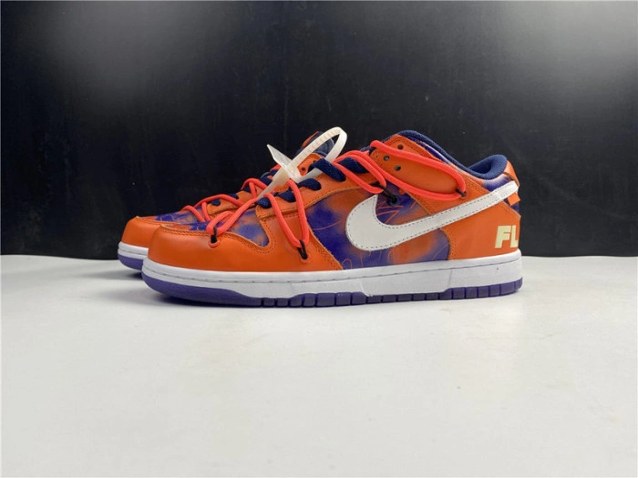 O-W x Nike SB Dunk Low Orange Perple White  CT0856-801