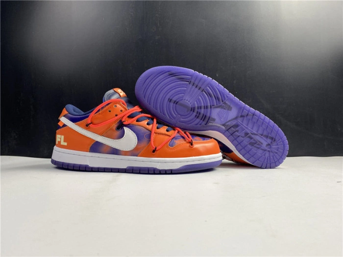 O-W x Nike SB Dunk Low Orange Perple White  CT0856-801