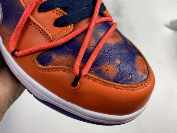 O-W x Nike SB Dunk Low Orange Perple White  CT0856-801