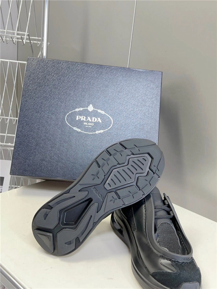 Prada Brushed Leather Sneakers