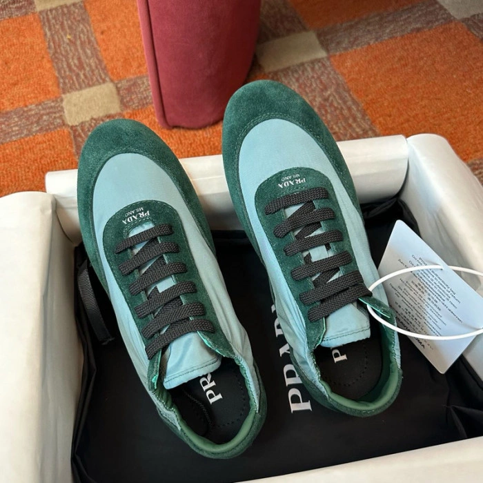 Prada Collapse Re-Nylon suede sneakers
