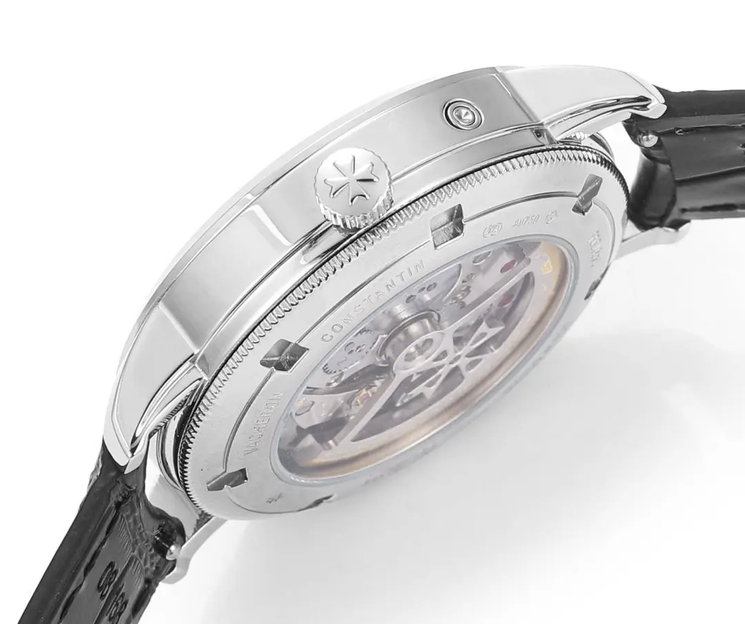 SoftTouch 8F Factory Vacheron Constantin Traditionnelle 83520 000R-9909 Mechanical Watch – Silver Dial, Black Leather Strap, Multi-Function Design, Best Super Clone Quality 4251