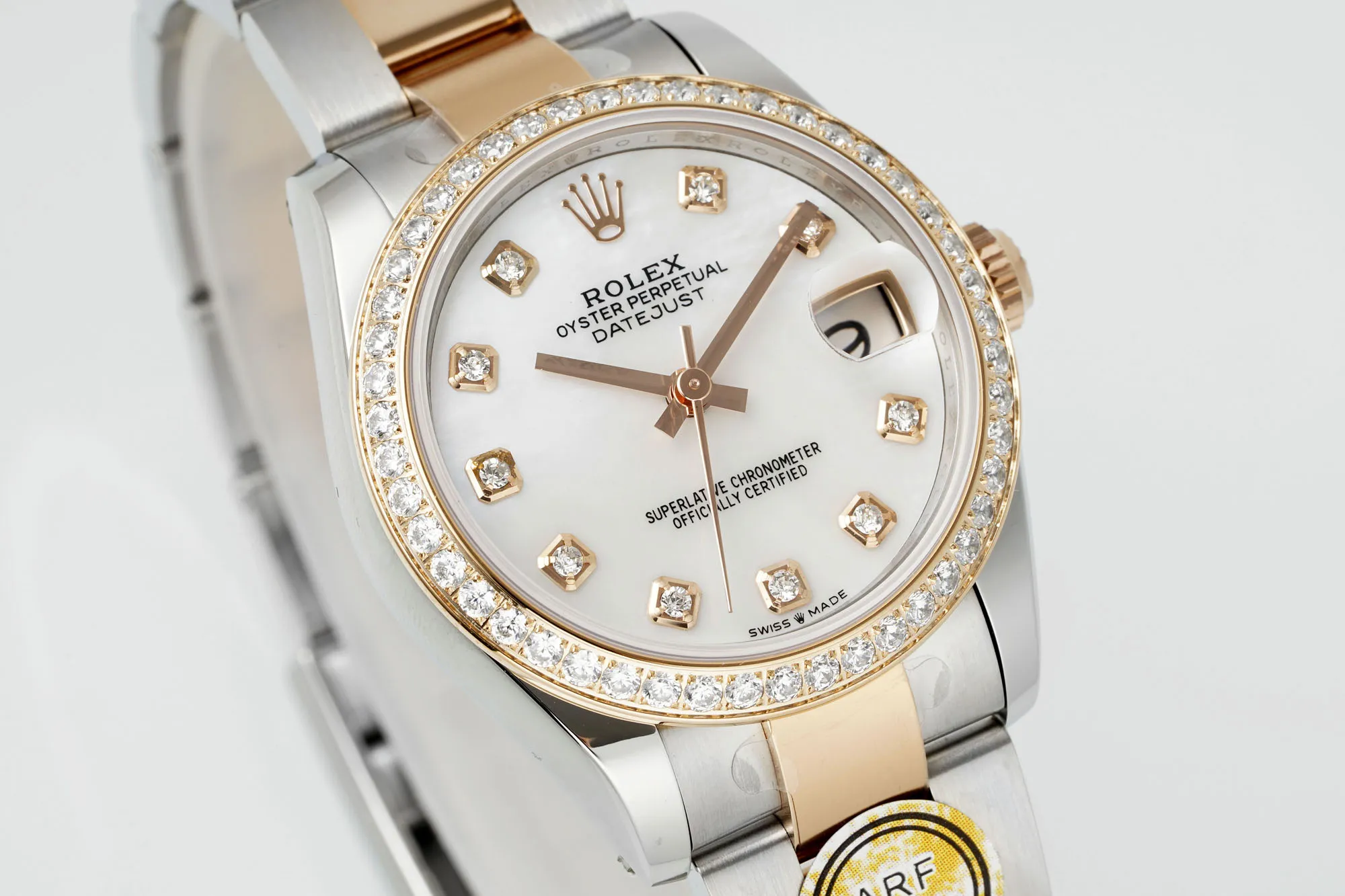 AR Factory Rolex Datejust 31mm White Dial Diamond Bezel Two-Tone Oystersteel and Yellow Gold Ladies Watch GoAnywhere 261