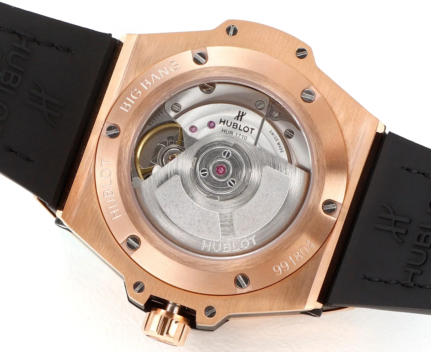 Classic GS Factory HUBLOT Big Bang One-Click 39mm Rose Gold Blue Dial Diamond Set Automatic Super Clone Watch 5811