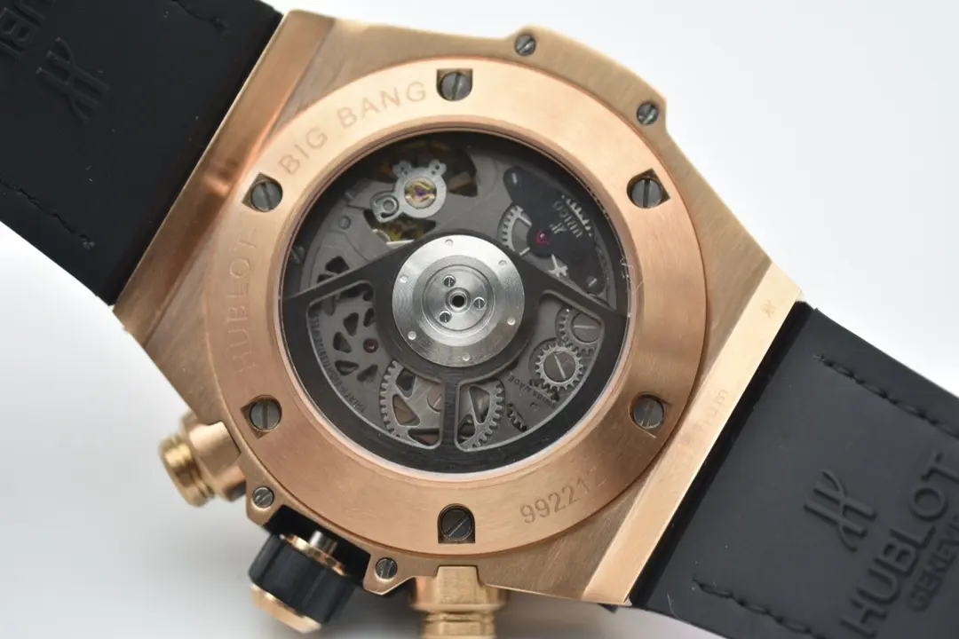 HighPerformance JB Factory Hublot Big Bang Rainbow 44mm Chronograph Watch with Pink Rubber Strap – Super Clone Edition 6010