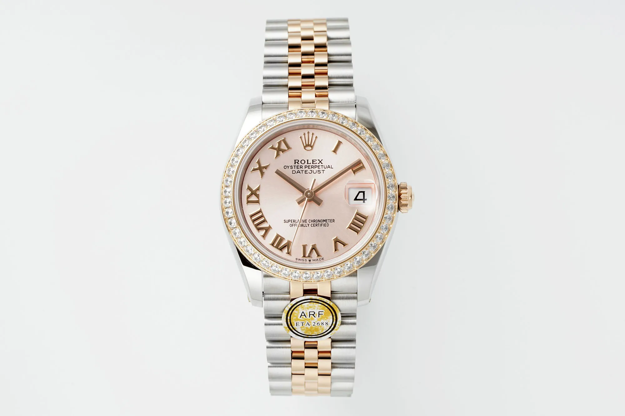 FastDry AR Factory Rolex Lady-Datejust 28mm Pink Dial Diamond Bezel Two-Tone Stainless Steel and Yellow Gold Jubilee Bracelet Automatic Watch 4986