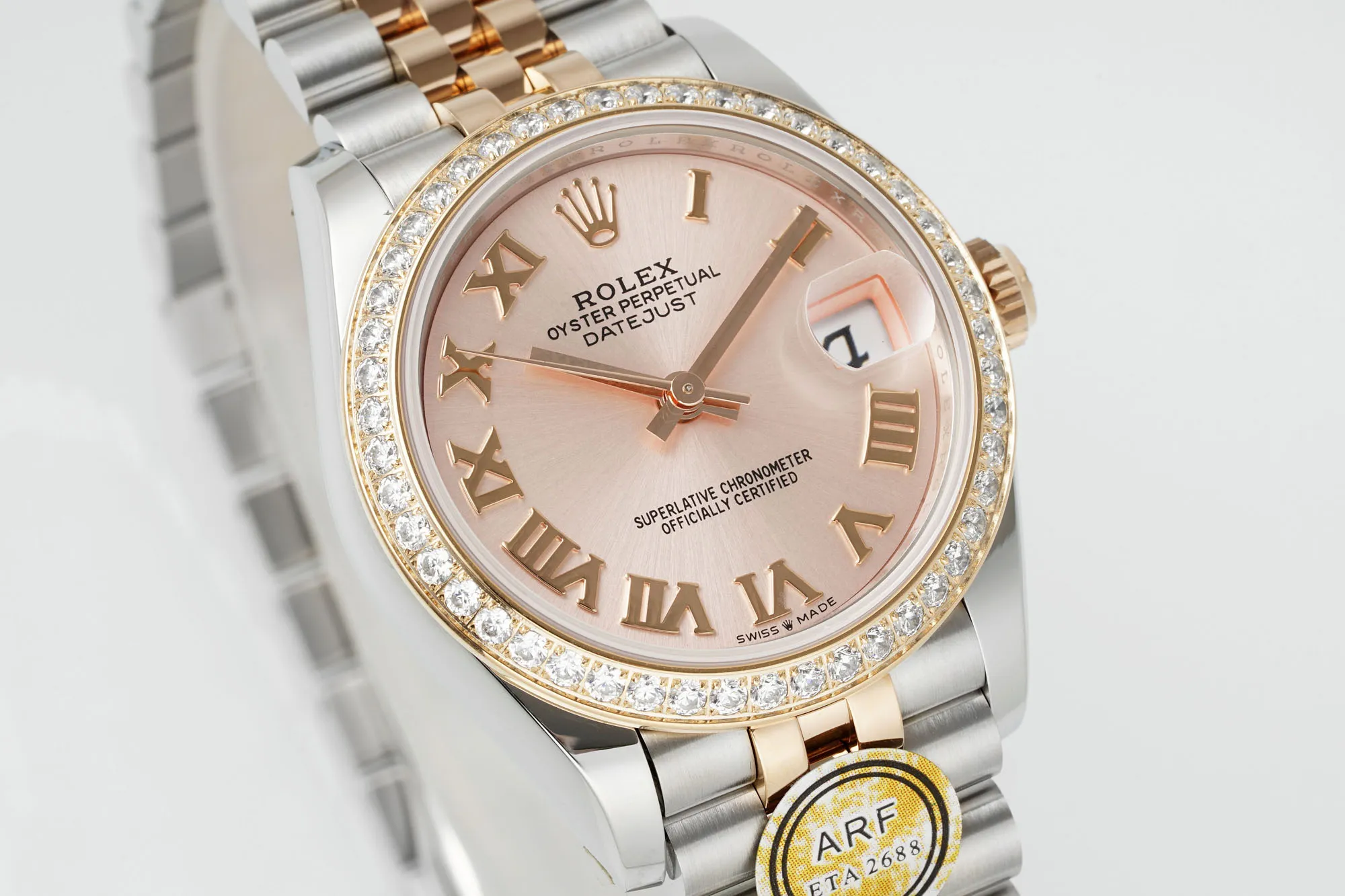 FastDry AR Factory Rolex Lady-Datejust 28mm Pink Dial Diamond Bezel Two-Tone Stainless Steel and Yellow Gold Jubilee Bracelet Automatic Watch 4986