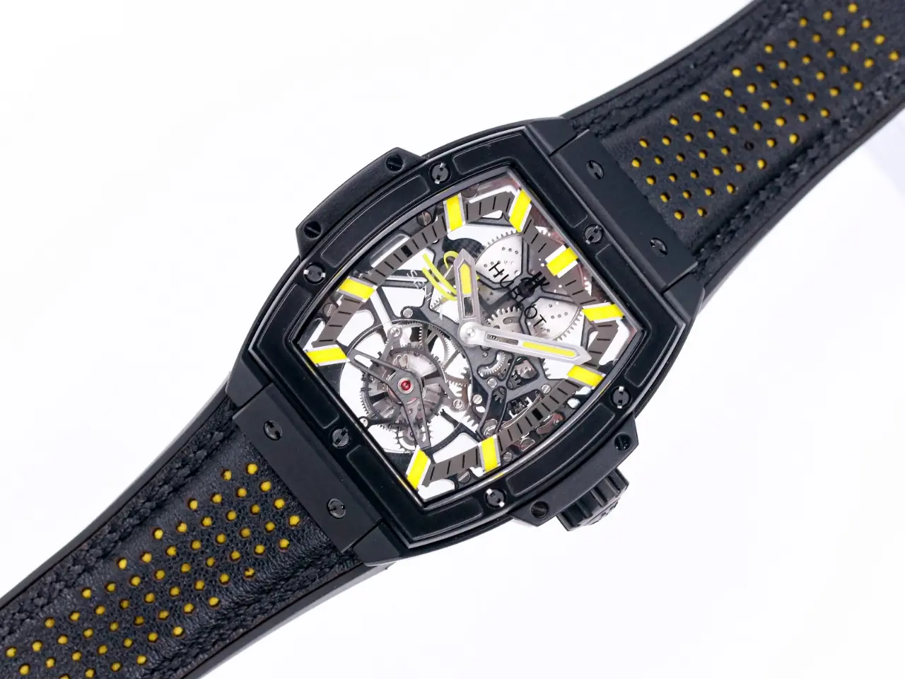 ZF Factory Hublot Masterpiece 906 Black & Yellow Skeleton Tourbillon Watch with Leather Strap – Super Clone Edition ComfortFit 1394