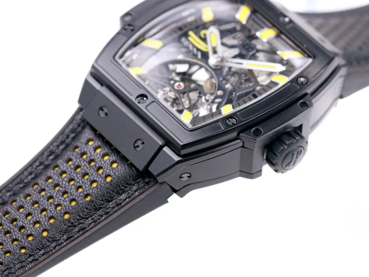 ZF Factory Hublot Masterpiece 906 Black & Yellow Skeleton Tourbillon Watch with Leather Strap – Super Clone Edition ComfortFit 1394