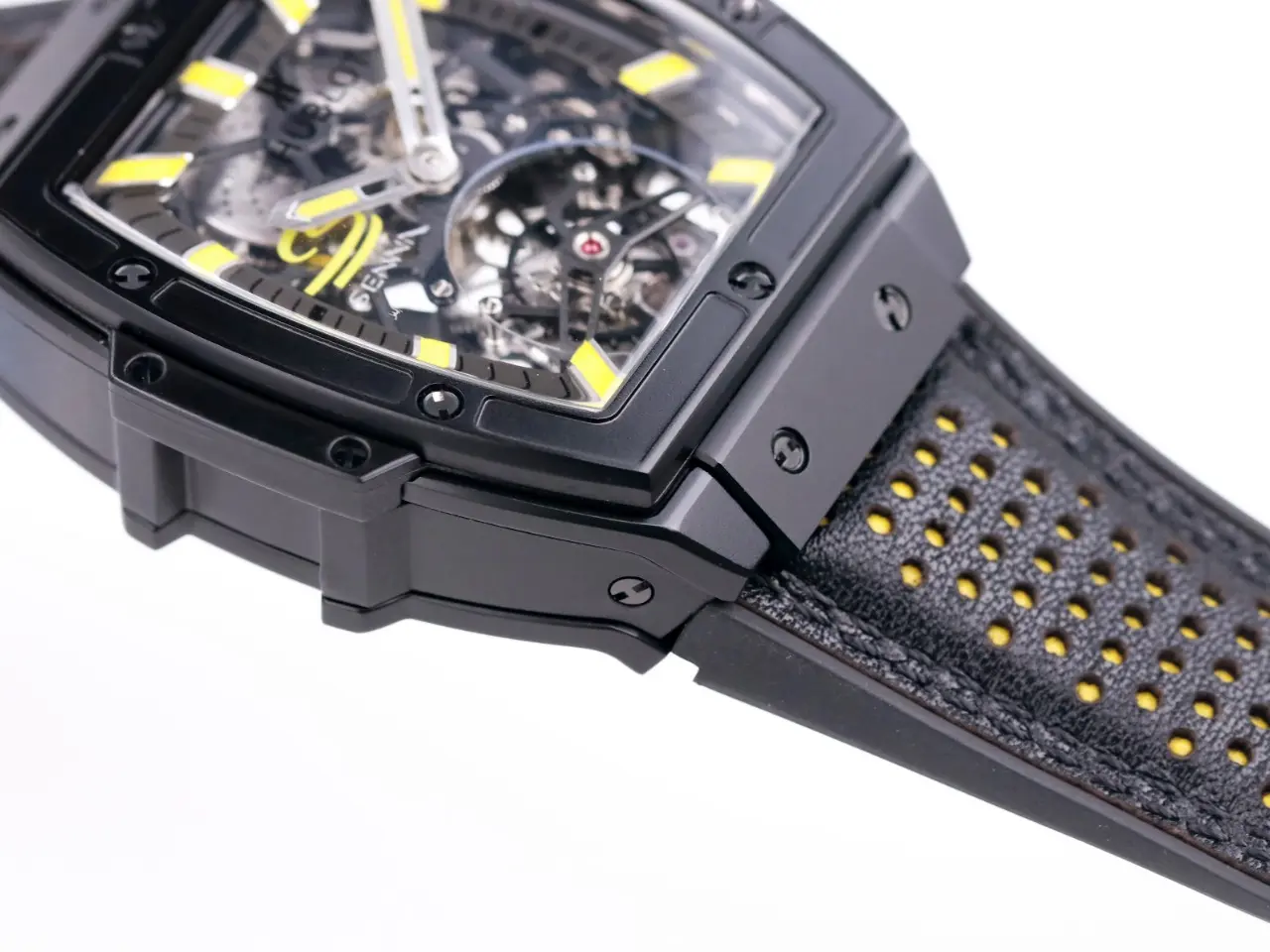 ZF Factory Hublot Masterpiece 906 Black & Yellow Skeleton Tourbillon Watch with Leather Strap – Super Clone Edition ComfortFit 1394