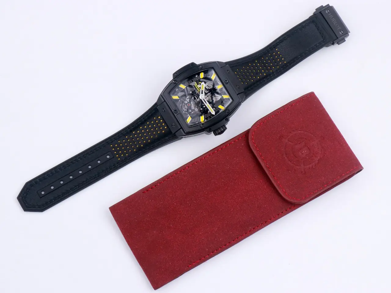 ZF Factory Hublot Masterpiece 906 Black & Yellow Skeleton Tourbillon Watch with Leather Strap – Super Clone Edition ComfortFit 1394