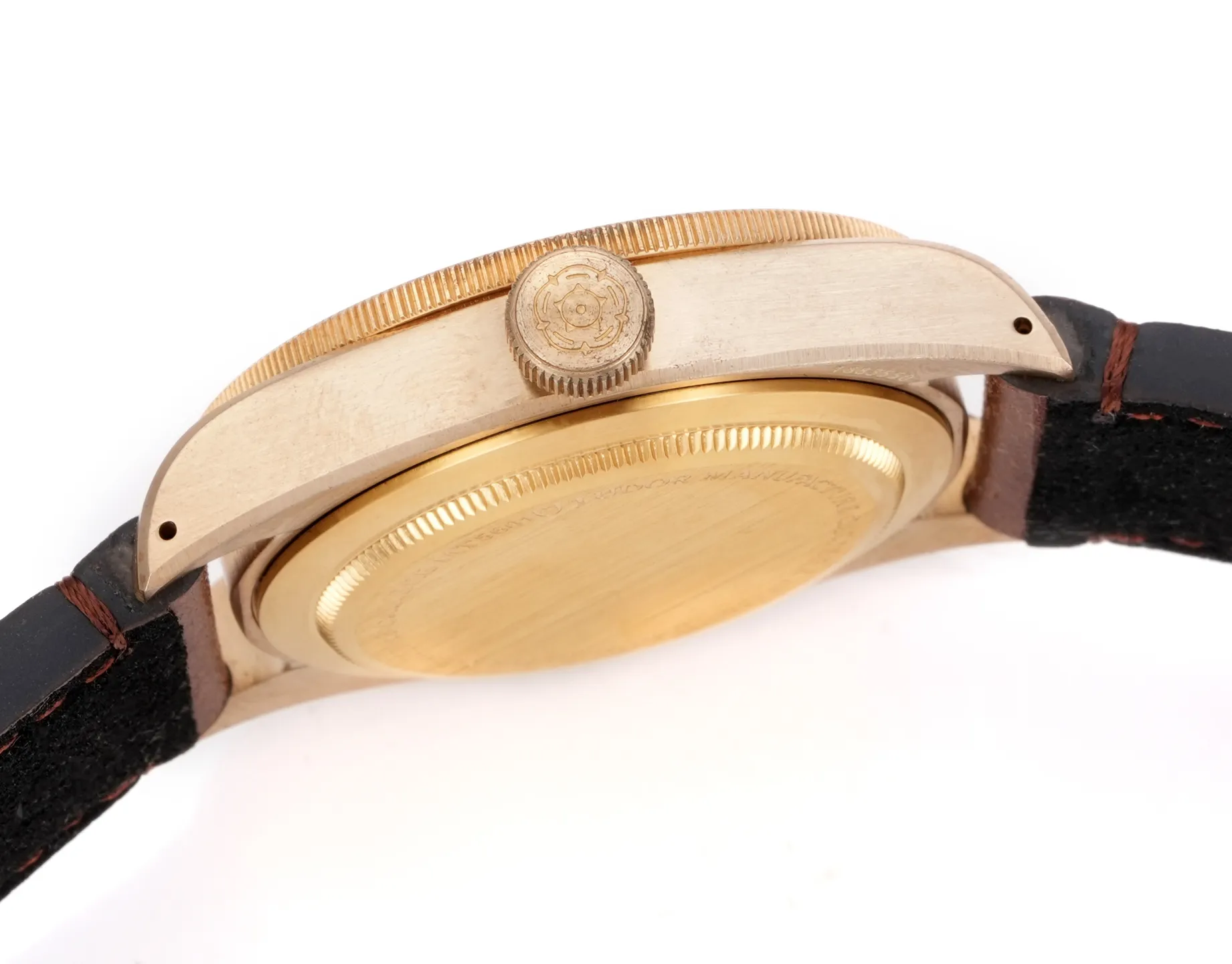 Tudor Black Bay Bronze Automatic Diver’s Watch with Black Dial and Brown Leather Strap Breathable 4282