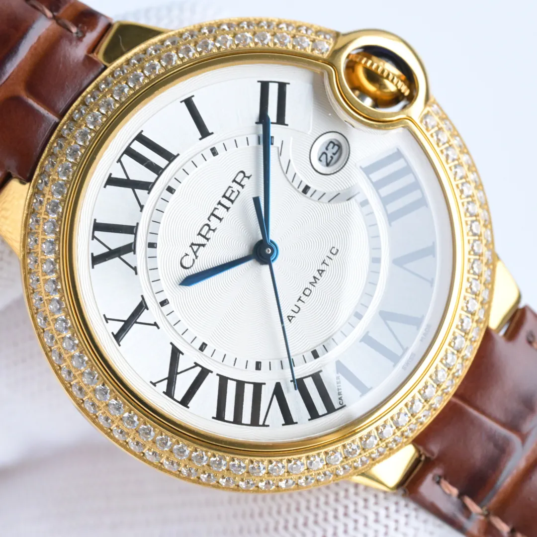 Cartier Ballon Bleu Automatic Brown Leather Replica Watch – High-Quality Fake Cartier Timepiece Timeless 2740