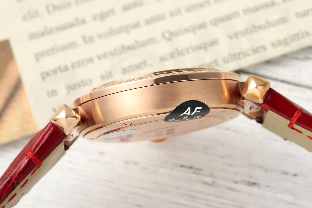 Cartier Ballon Bleu de Cartier Women’s Rose Gold Watch with Diamond Bezel and Red Leather Strap TravelReady 2817