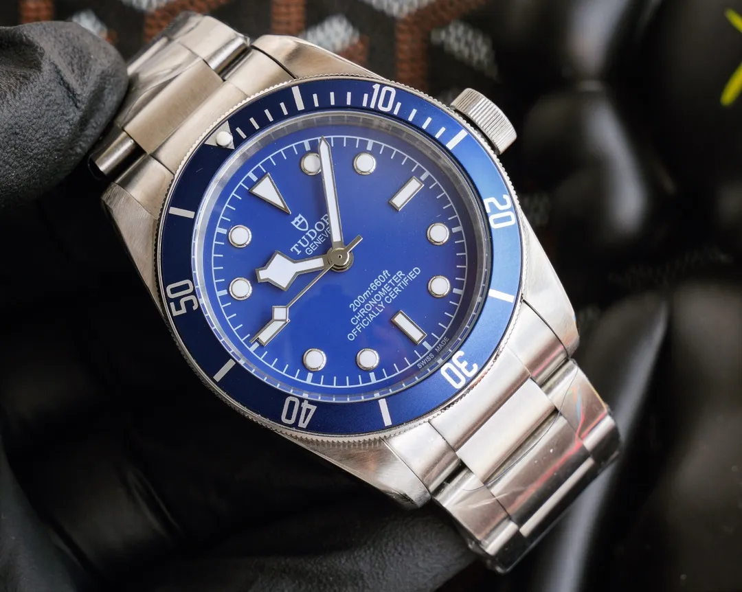 ZF Factory Tudor Black Bay Fifty-Eight Blue Dial Automatic Dive Watch with Navy Leather Strap and Stainless Steel Case FreshLook 4270