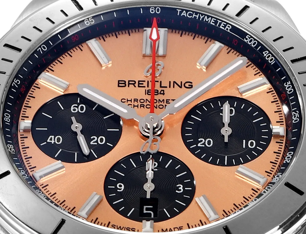 Sustainable BLS Factory Breitling Chronomat Automatic Chronograph Watch with Copper Dial, Black Subdials 2672