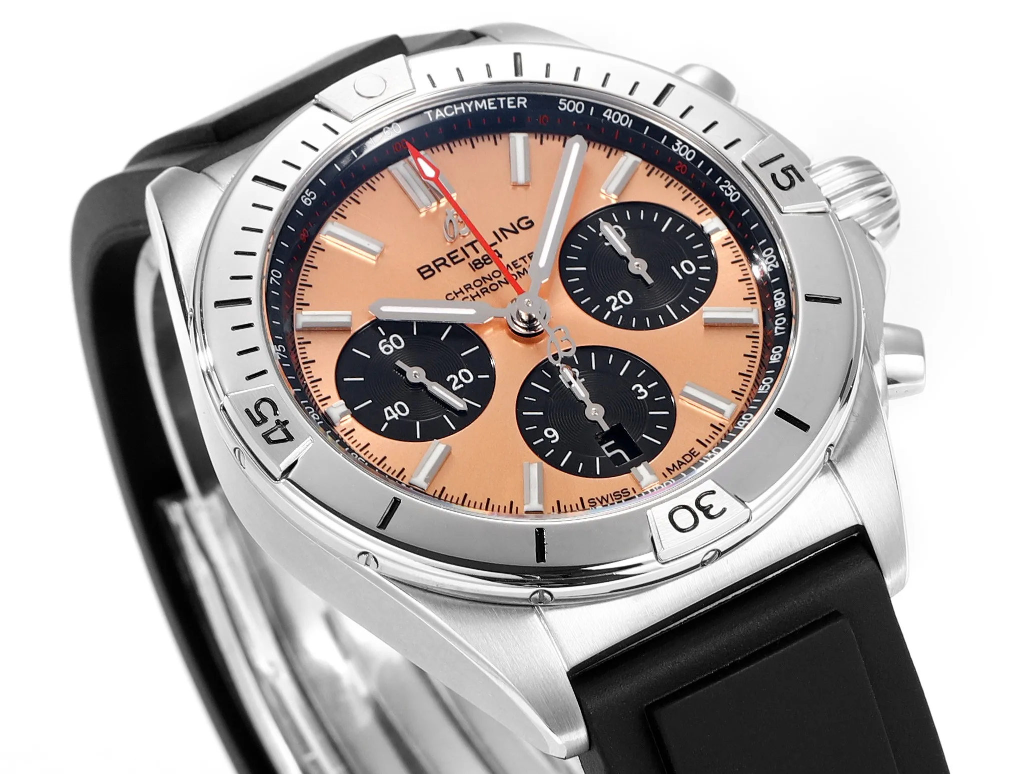 Sustainable BLS Factory Breitling Chronomat Automatic Chronograph Watch with Copper Dial, Black Subdials 2672