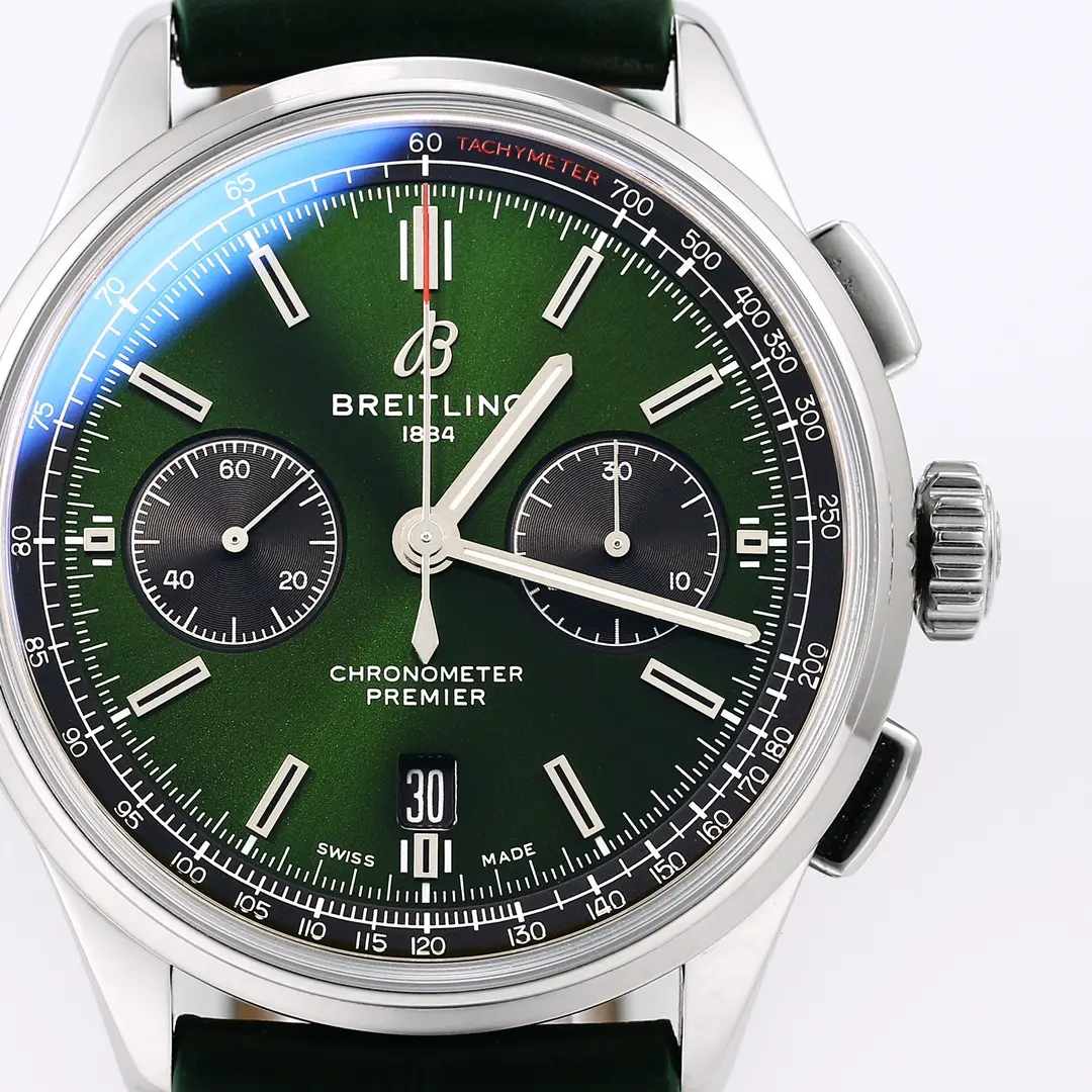 RelaxedFit OM Factory Breitling Premier B01 Chronograph Green Super Clone Watch – High-Quality Replica 2530