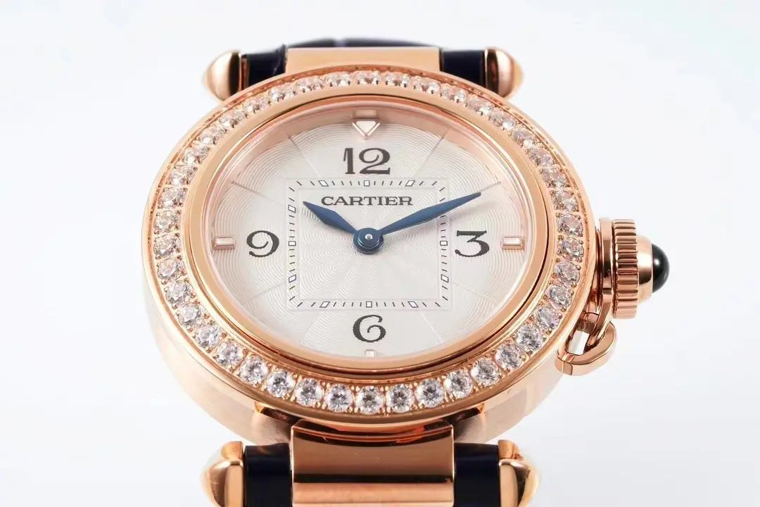 3K Factory Cartier Pasha de Cartier 30mm Rose Gold Blue Leather – Top Quality Replica Watch SoftTouch 5198