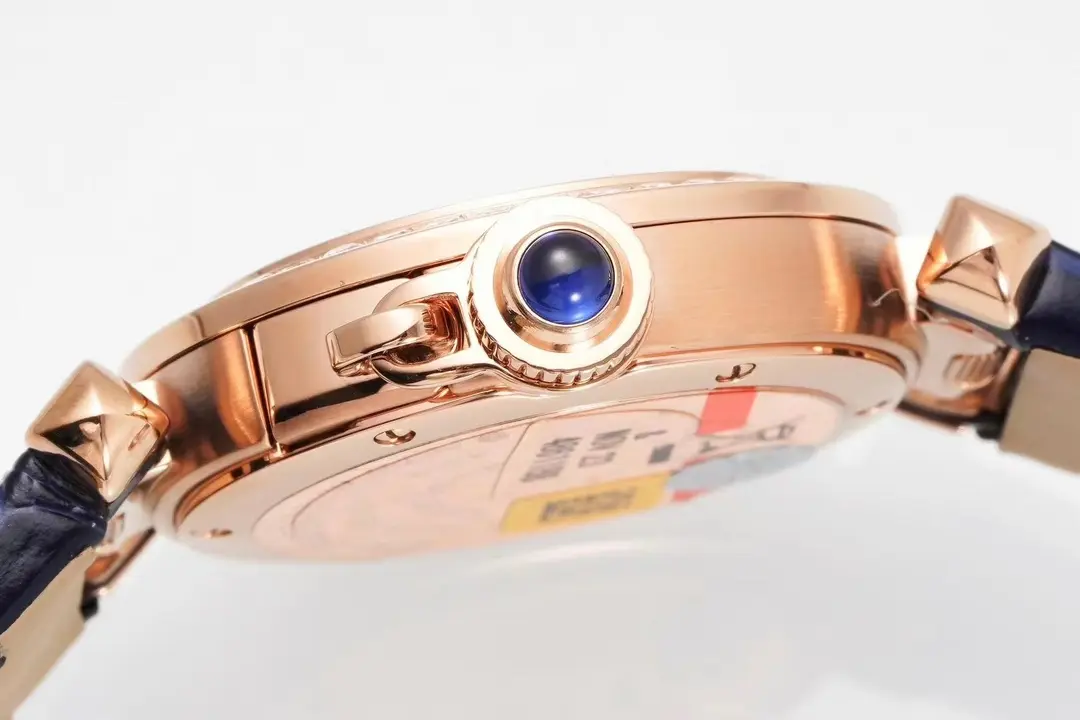 3K Factory Cartier Pasha de Cartier 30mm Rose Gold Blue Leather – Top Quality Replica Watch SoftTouch 5198