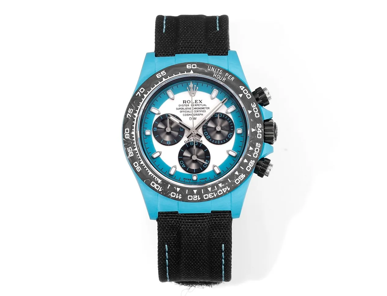 Practical Rolex Daytona Carbon Fiber Custom Edition – Blue with Luminous Case and Strap by VSF Watches Official Store 94