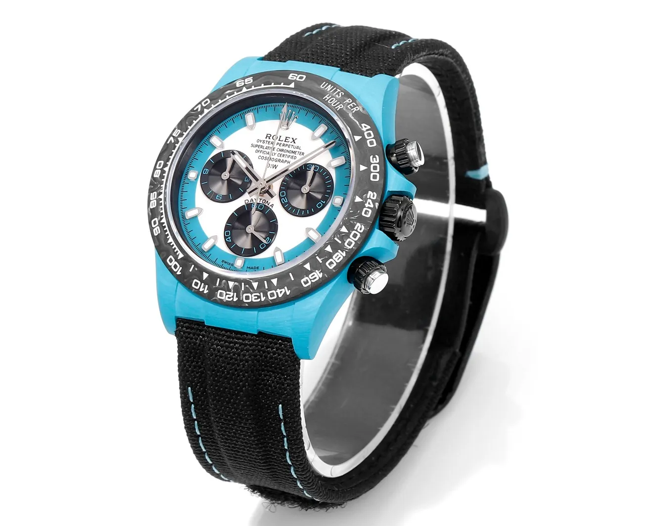 Practical Rolex Daytona Carbon Fiber Custom Edition – Blue with Luminous Case and Strap by VSF Watches Official Store 94