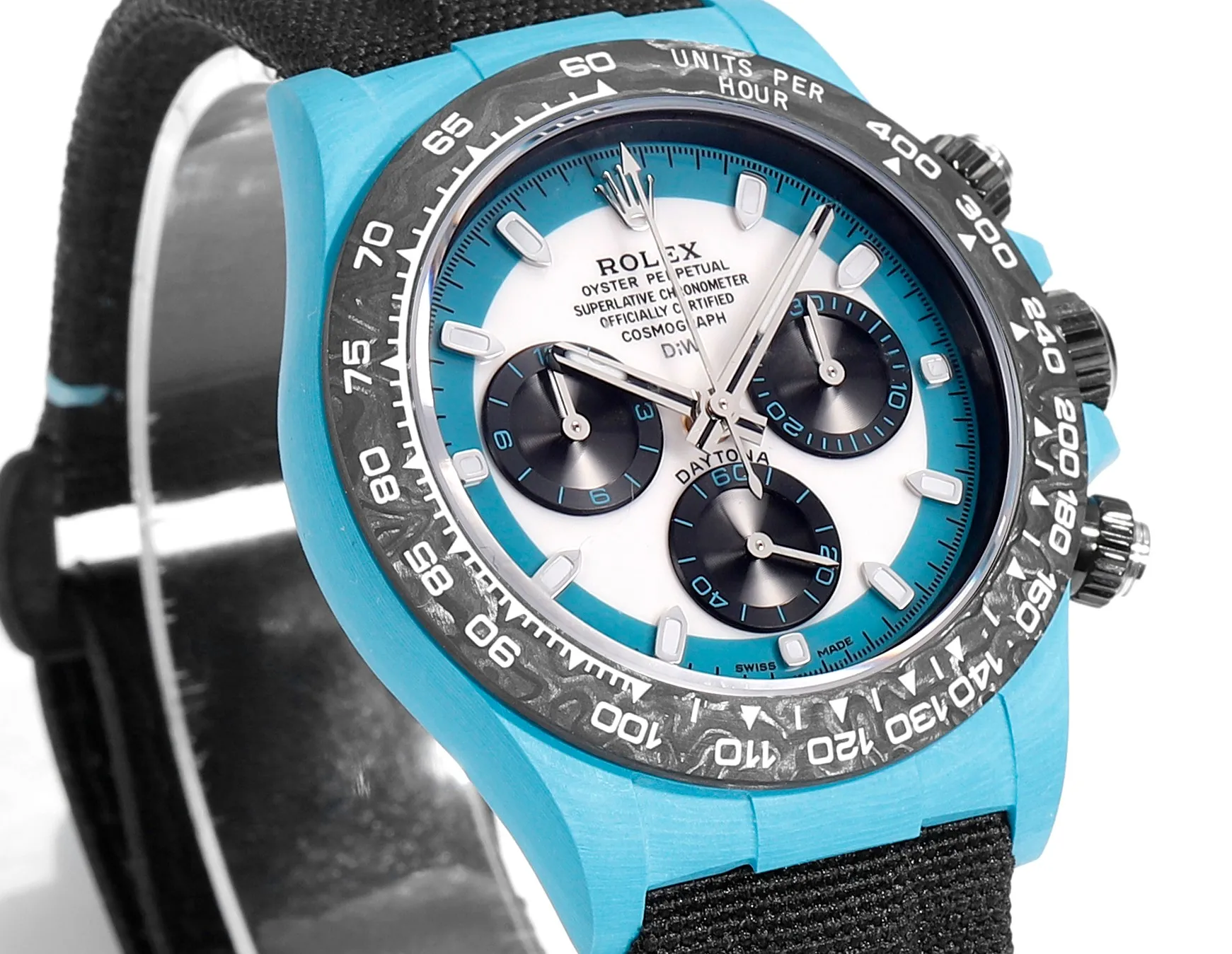Practical Rolex Daytona Carbon Fiber Custom Edition – Blue with Luminous Case and Strap by VSF Watches Official Store 94