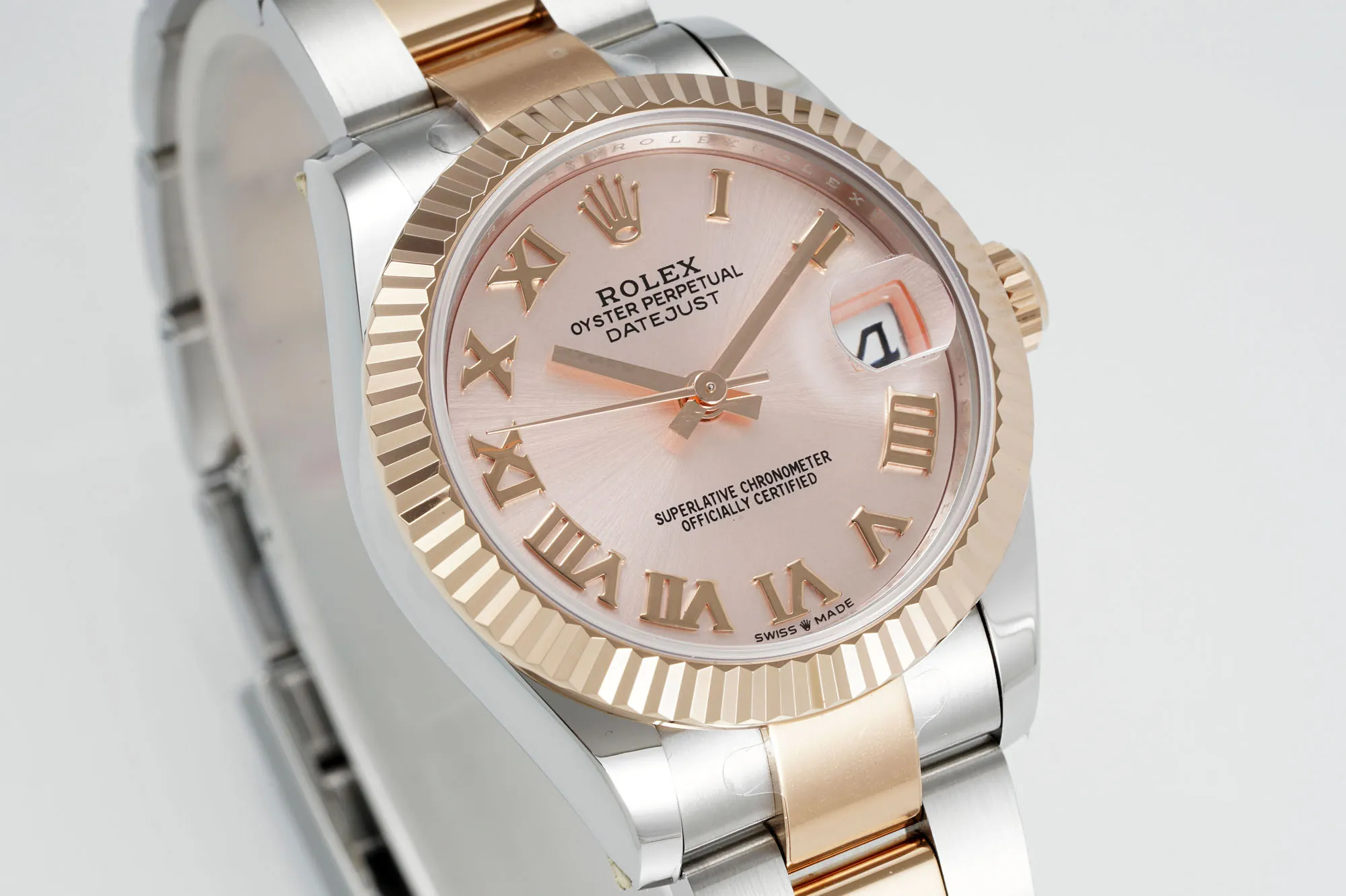AR Factory Rolex Datejust 31mm Pink Roman Dial Two-Tone Oystersteel and Yellow Gold Ladies Watch Effortless 4924