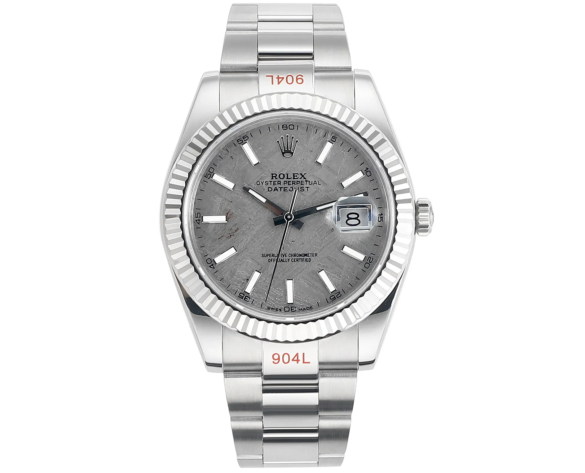 VS Factory Rolex Datejust 41mm Grey Meteorite Dial Fluted Bezel Oystersteel Automatic Men’s Watch TopPick 4421