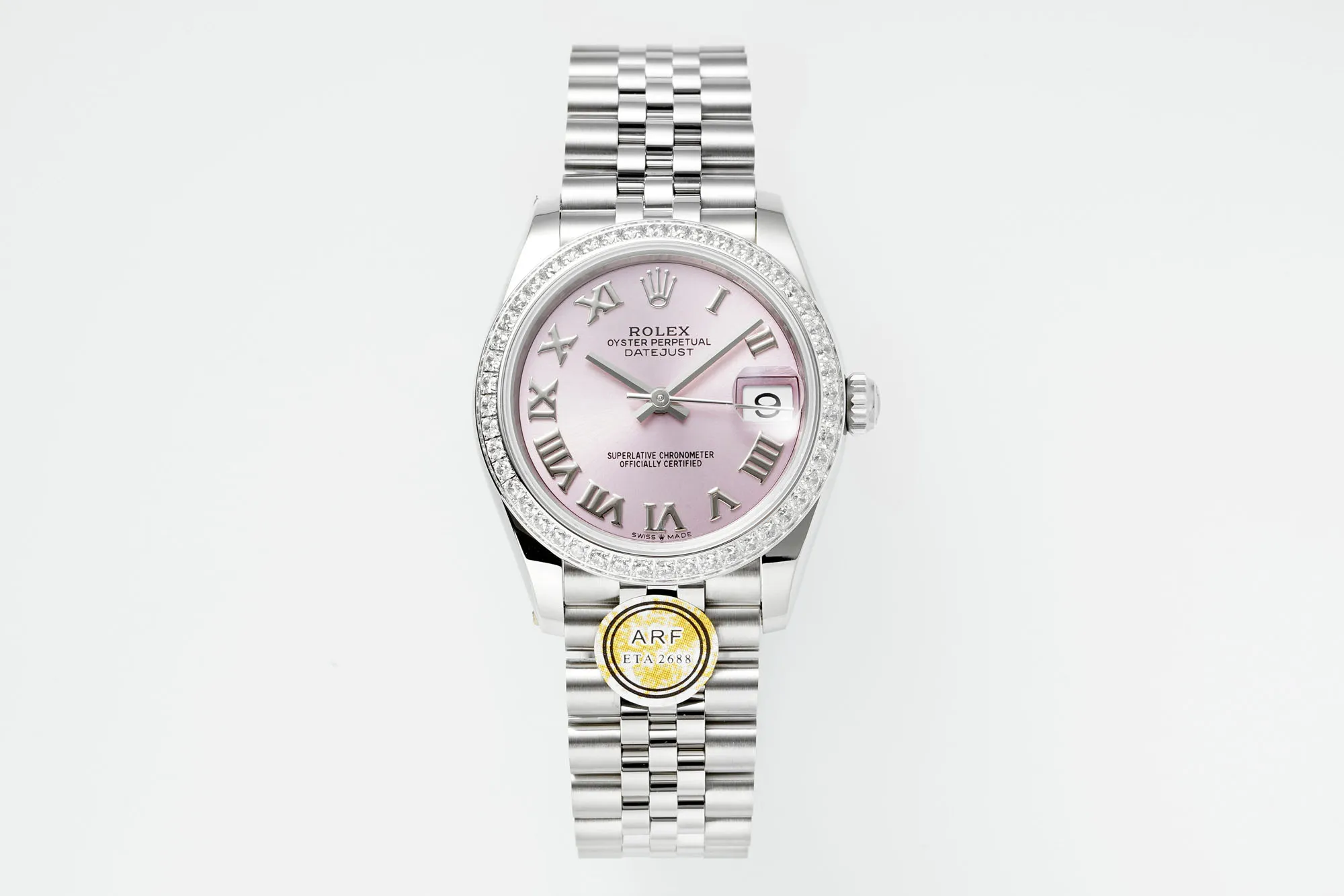 Efficient AR Factory Rolex Lady-Datejust 31mm Pink Dial Diamond Bezel Roman Numerals Stainless Steel Jubilee Bracelet Women’s Watch 4959