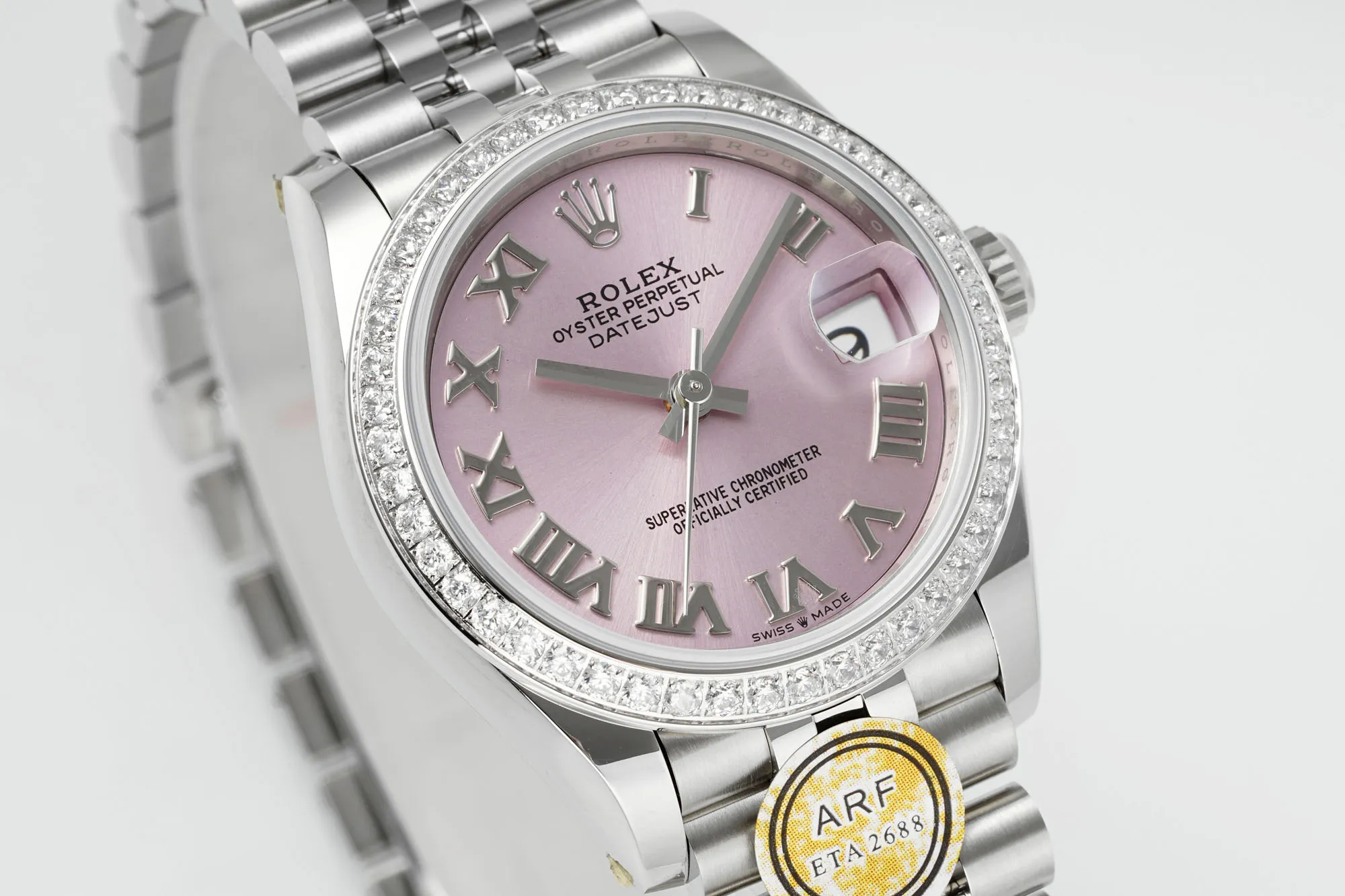 Efficient AR Factory Rolex Lady-Datejust 31mm Pink Dial Diamond Bezel Roman Numerals Stainless Steel Jubilee Bracelet Women’s Watch 4959